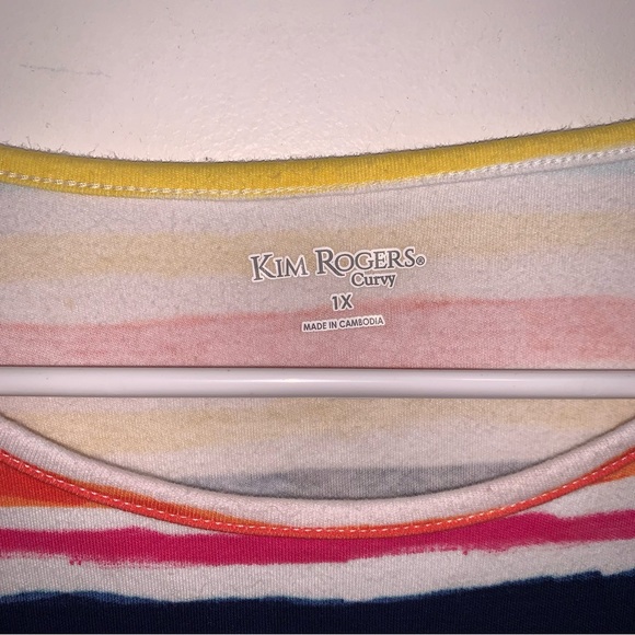 🌷5/$20 Kim Rogers Women’s Striped Top - Picture 2 of 5